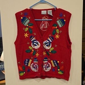 Vintage Bobbie Brooks‎ Large Snowmen Vest